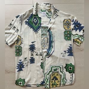 Tribal Zara Short Sleeve Button Down/Over Shirt